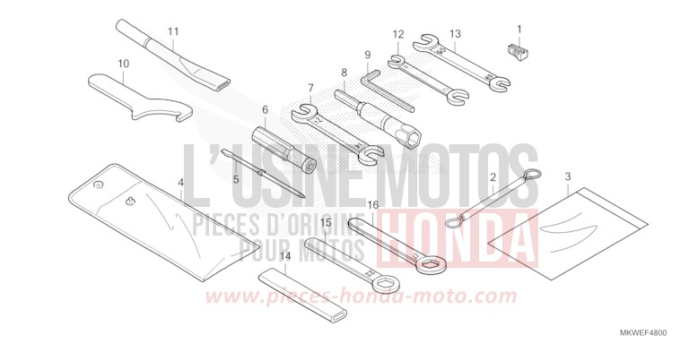 OUTILS de NC750X "Méca" MAT PEARL GLARE WHITE (NHB54) 2025